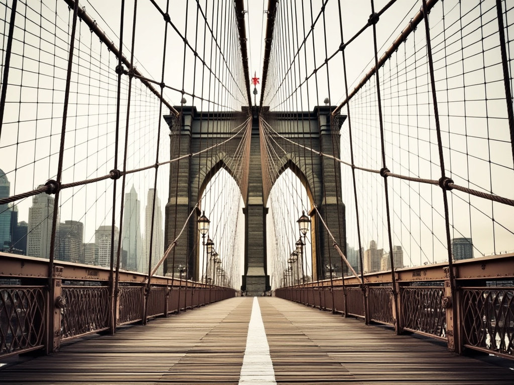 The Brooklyn Bridge walkway, DUMBO